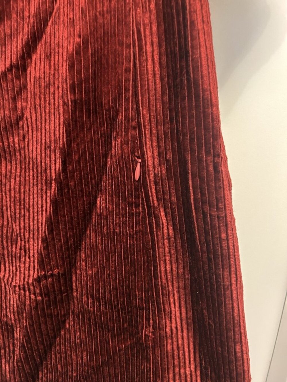 Akris Punto Red Corduroy Puff Sleeve Dress Womens 12 NWT Holiday $1290 Valentine - Picture 9 of 15